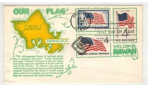 1960 HAWAII 50 STAR FLAG 1153-13 AL BOERGER NICE 3 FLAGS COMBO - Picture 1 of 1