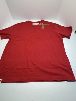 Camiseta masculina Kangol tamanho XL vermelha 3 botões gola Henley nova com etiquetas muito boa - Imagem 1 de 4