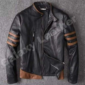 CHAQUETA DE CUERO MARRÓN LOGAN WOLVERINE X-MEN ORIGINS - Imagen 1 de 3