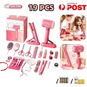 19X Kid Pretend Role Play Toy Set Hairdresser Simulation Salon Hair Cutting Tool - Picture 1 of 9