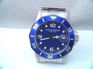 MENS AKRIBOS XXIV STAINLESS STEEL SWISS QUARTZ WRISTWATCH - Picture 1 of 10