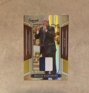 2008 Donruss Sports Legends Worn Relic Rollie Massimino Coach Mirror Gold 06/25