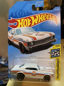 2019 HOT WHEELS ’68 CHEVY NOVA WHITE GULF HW SPEED GRAPHIC 7/10 P2 - Picture 1 of 7