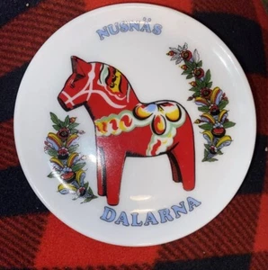 Dahla Horse Nusnas Dalarna Miniature Plate Red Horse 🧡 - Picture 1 of 2