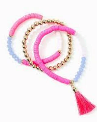 JUEGO PULSERA LILLY PULITZER NUEVO CON ETIQUETAS *HOLA VERANO* ROSA CACATÚA Foto 1 de 3