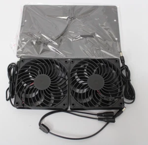 Solarbetriebener Ventilator Wetterfester Wandventilator Doppelauspuff 10W FC051 - Bild 1 von 2