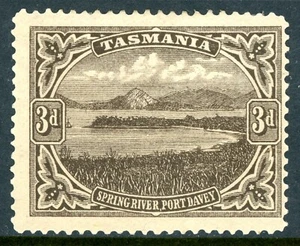 Tasmania 1905 Australia QV 3p Brown Scott #105 Mint V165 ⭐⭐⭐⭐⭐⭐ - Picture 1 of 6