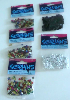 LOTE DE 5 NUEVOS PRECINTADOS Darice Copa Redonda Negra con Multi Lentejuelas 5 mm y 5 gramos ea  Foto 1 de 4