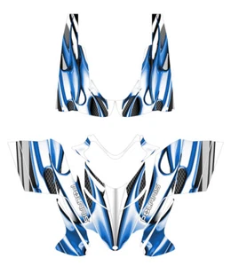 POLARIS SHIFT RMK IQ DRAGON SWITCHBACK Graphic Wrap Tunnel option #1500 Blue - Picture 1 of 10
