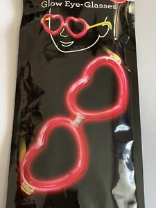 Glow Eye Glasses 2ct Party Supplies heart glasses red