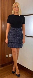 TED BAKER Fearnic metallic tweed boucle mockable Aline dress holly mod work 2 10 - Picture 1 of 12