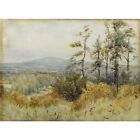 Old Antique Signed Unframed Victorian Heathland Landscape Watercolour Painting