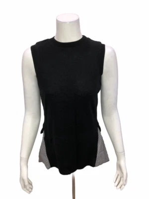 Kathleen Kirkwood 女式罗纹针织吊带衬衫尾下摆上衣黑色 2X 码 — 第 1/2 张图片