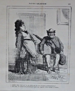 Le Charivari “Actualites” Lithograph By Cham, 1873-76 (369) - Picture 1 of 2