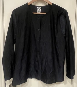 CTC Carol Turner Collection Steel Blue Faux Pleat Blazer - Women's Size L - NWT - Picture 1 of 7