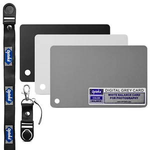 Kit d'exposition 18 % carte balance des blancs gris taille poche Opteka pour appareils photo numériques - Photo 1 sur 8
