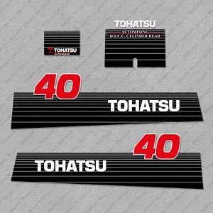 Tohatsu 40HP Automixing 2002 and earlier Outboard Engine Decals Sticker Set - Picture 1 of 7