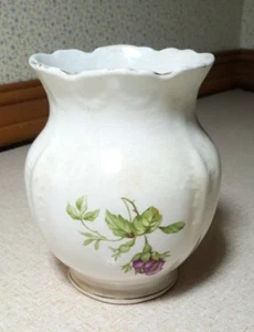 Vintage Antique Crazing Gold Rimmed 5" Tall Floral Vase - Picture 1 of 8