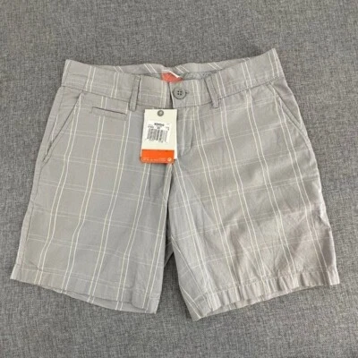 NIKE The Athletic Debt Plaid Shorts Gray Womens Size 6 Low Rise Body:100% Cotton - Image 1 of 4