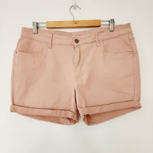 The 1964 Denim Company Womens Shorts Size 16 Pink Denim Zip Fly Summer - Picture 1 of 7