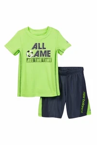 New Balance Boy's Graphic Tee & Short Set Lime Size 12M - Picture 1 of 1