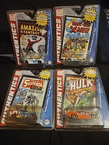 ALL 4 2007 Marvel Authentic Die Cast Series 1:64 Cars w/ Collectible Comic Books - Picture 1 of 6