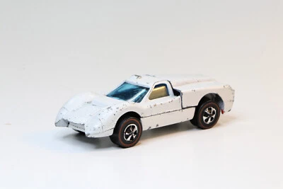 1967 Hot Wheels Redline Ford J Car White Enamel Blue Windows HK Opening Hood - Image 1 of 4