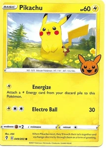 Pikachu 49/203 Trick or Trade BOOster Promo Pokemon TCG Card - Picture 1 of 2