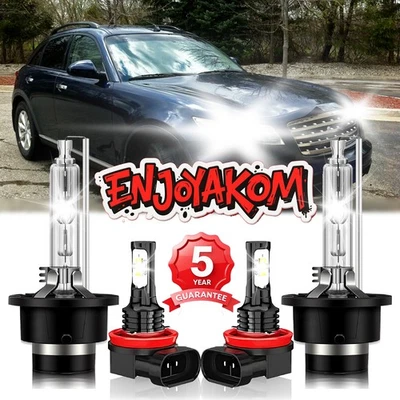 Kit de faros LED altos/bajos para Infiniti FX35 2006-2012 + bombillas antiniebla HID 4x Foto 1 de 4