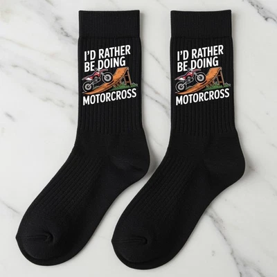 Motorcross Socks, I’d Rather Be Doing Motocross Gift – Funny Dirt Bike Gift,