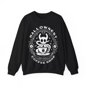 Hallownest Coffee Emblem Crewneck Sweatshirt. Hollow Knight Video Game. Indie. - Picture 1 of 14