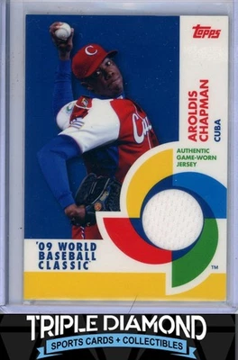 2009 Topps 世界棒球经典 Aroldis Chapman 比赛穿球衣布贴 Q738 — 第 1/2 张图片