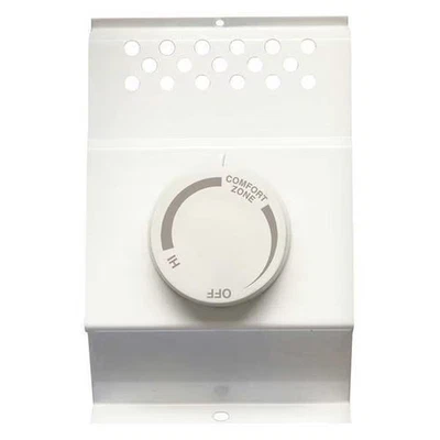 Electric Baseboard Heater Thermostat, 2 Poles, White, Powder Coated White Paint, - Image 1 of 4