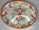 Le Cadeaux Melamine Platter Orange Blossom 16" Oval Snack Serving Plate Tray