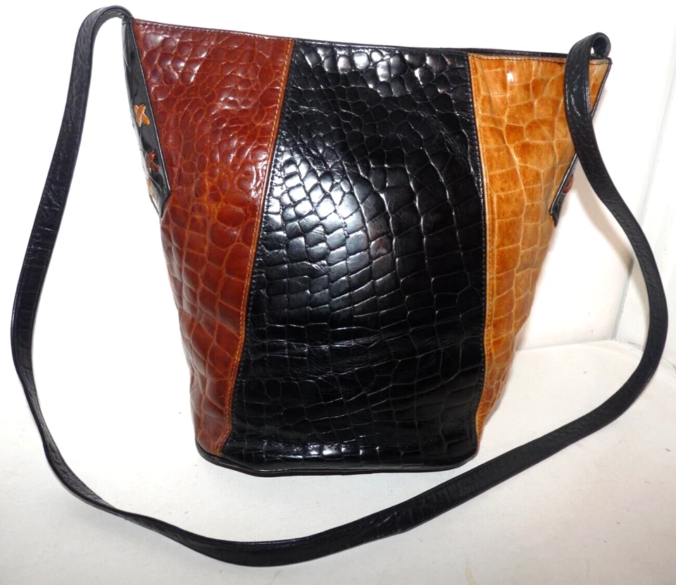 Joseph B. Exclusivo bolso bandolera vintage de cuero tricolor de Nueva York Foto 1 de 4