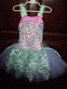 T23 GUC Girls Size Intermediate Costume Gallery Rainbow Dance Tutu Dress Leotard - Picture 1 of 8