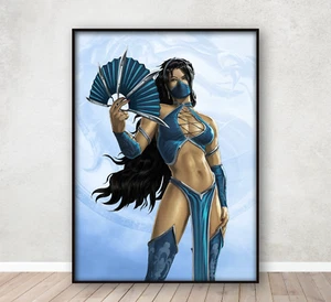 Póster Mortal Kombat Kitana dormitorio pared arte juego estampado enmarcado A4 - Imagen 1 de 5