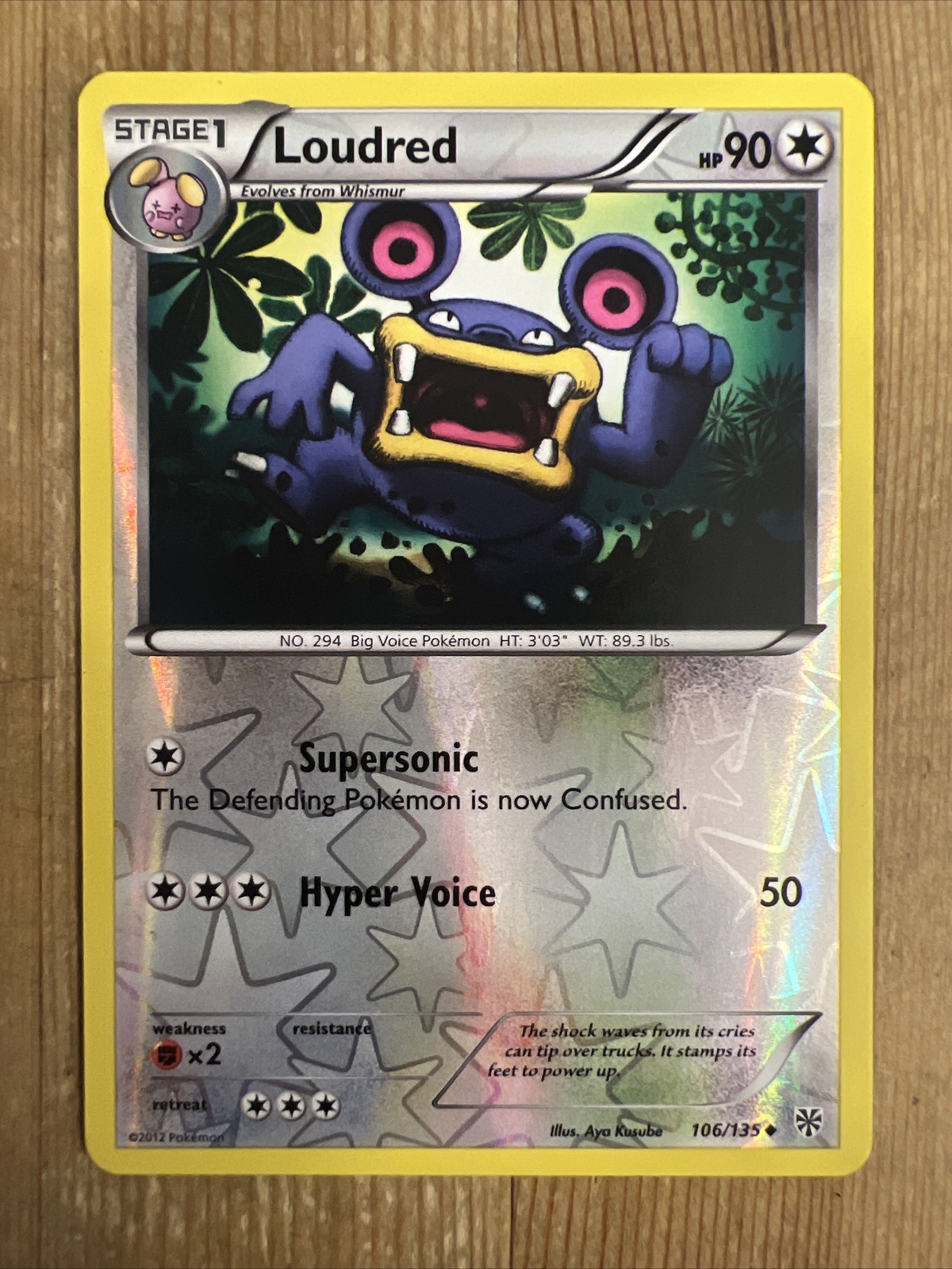 Loudred - 106/135 - Uncommon - Reverse Holo VLP English Pokemon Plasma Storm