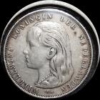 Netherlands 1897, one gulden old world silver coin HIGH GRADE #2793