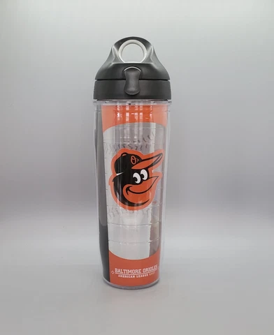Baltimore Orioles Tervis Tumbler 20oz Flip Top MLB Drinkware Excellent Condition Cover