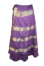 Vintage Sari Silk Skirt, Bohemian Skirt, Purple Floral skirt, Hippie One Size