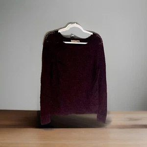 ANN TAYLOR LOFT purple crew neck long sleeve pullover sweater M - Imagen 1 de 8