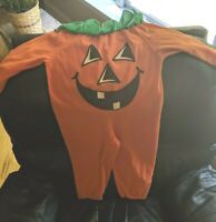 Vintage Halloween 1980’s Candlesticks Pumpkin Jack-o'-lantern Costume Outfit 3T