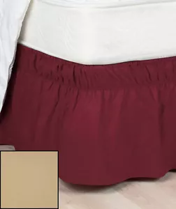 Falda con volantes de cama de microfibra banda elástica envolvente falda de cama decoración Queen K - Imagen 1 de 4