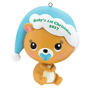 Ornamento de reliquia Carlton 2017 primera Navidad para bebé - niños - #CXOR008M - Imagen 1 de 1