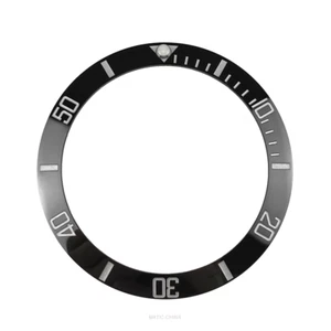 Ceramic Bezel Ring For SUB Black with Silver(Gray) Painted 38mm - Picture 1 of 2