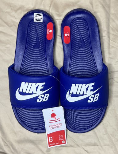 Sandali Nike Victori One Slide SB Slide taglia 6 blu bianchi DR2018 400 nuovi