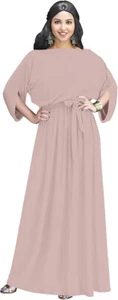 NWT $70 SIZE M KOH KOH Flowy Formal Batwing Sleeve Evening Casual Gown BABY PINK - Picture 1 of 6