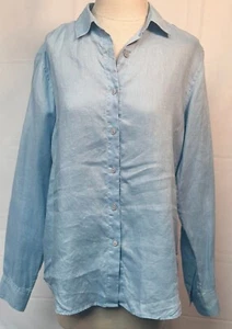 Uniqlo Hemd hellblau Leinen L/S mit Etikett Größe M - Bild 1 von 6