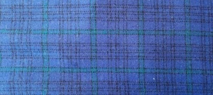 Vintage Pendelton karierter Stoff, blau türkis schwarz 100 % Schurwolle 2,5 Yards x 60 Zoll - Bild 1 von 3